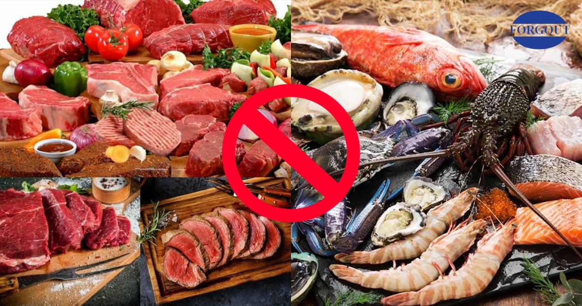 Thịt đỏ, hải sản chứa nhiều purin khiến gout thêm đau